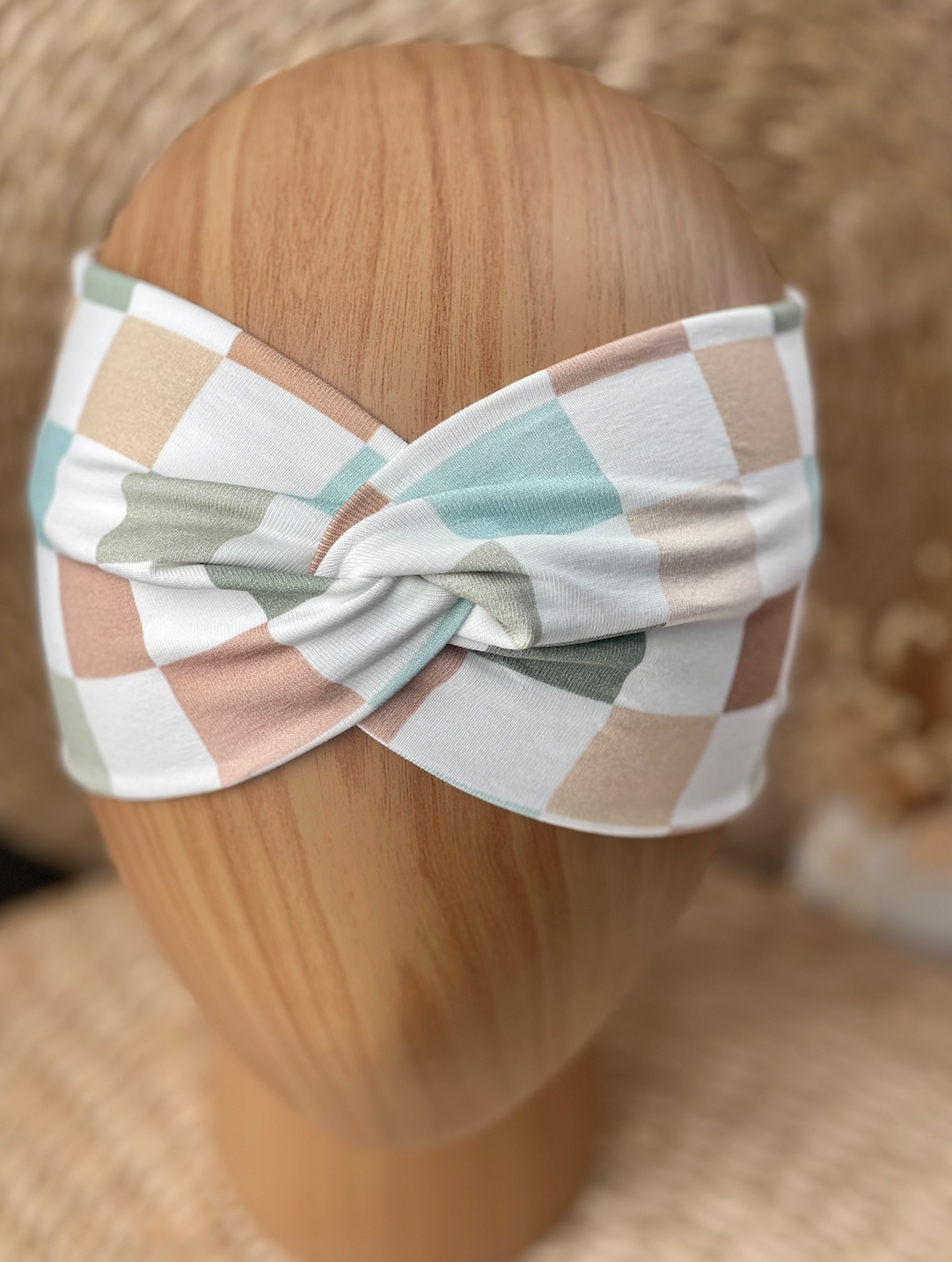 Checkered Knot / Twist Headband - All Sizes