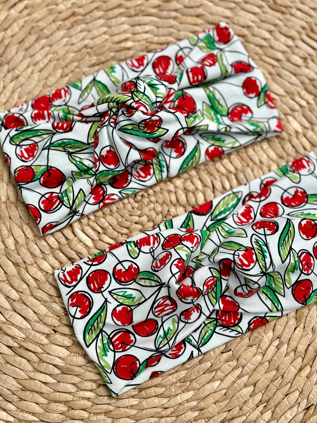 Cherry Print Headband - Adult & Kids Sizes Available