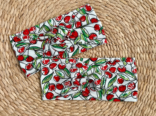 Cherry Print Headband - Adult & Kids Sizes Available