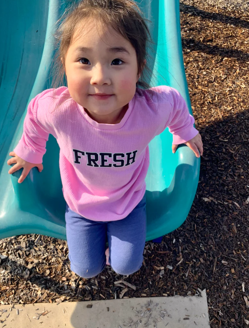 Toddler 'FRESH' Sweatshirt in French Terry - Cotton Candy