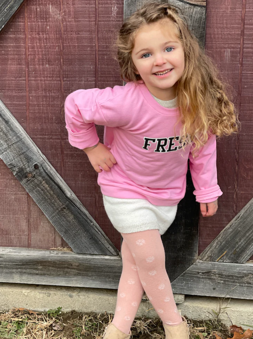 Toddler 'FRESH' Sweatshirt in French Terry - Cotton Candy