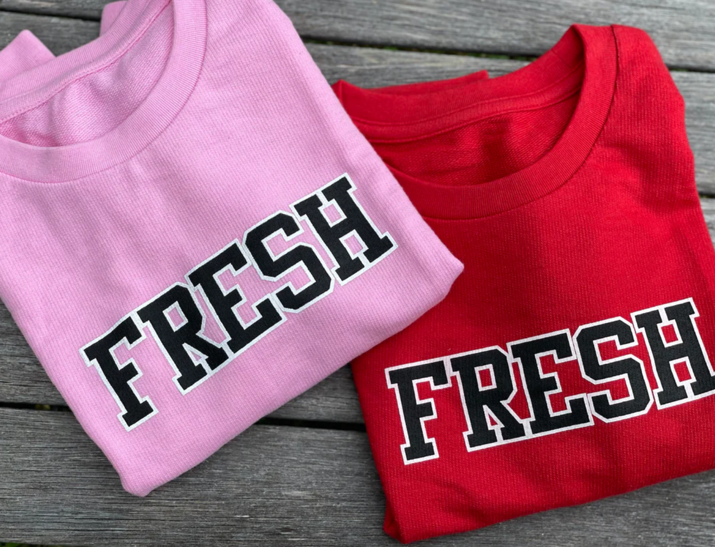 Toddler 'FRESH' Sweatshirt in French Terry - Cotton Candy