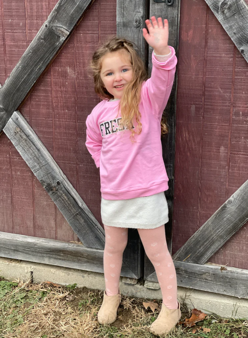 Toddler 'FRESH' Sweatshirt in French Terry - Cotton Candy