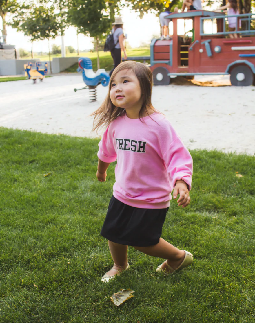 Toddler 'FRESH' Sweatshirt in French Terry - Cotton Candy