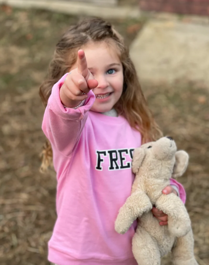 Toddler 'FRESH' Sweatshirt in French Terry - Cotton Candy