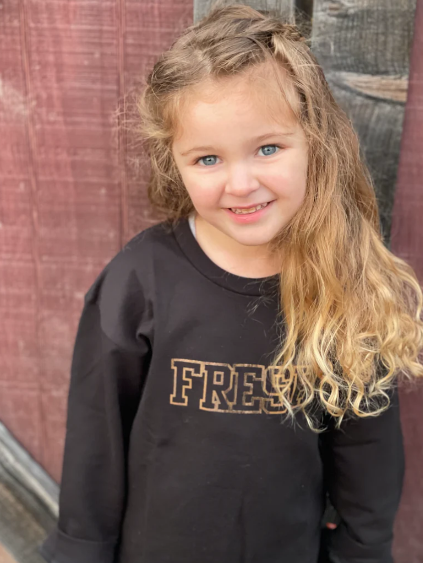 Toddler 'FRESH' Sweatshirt - Black/Gold