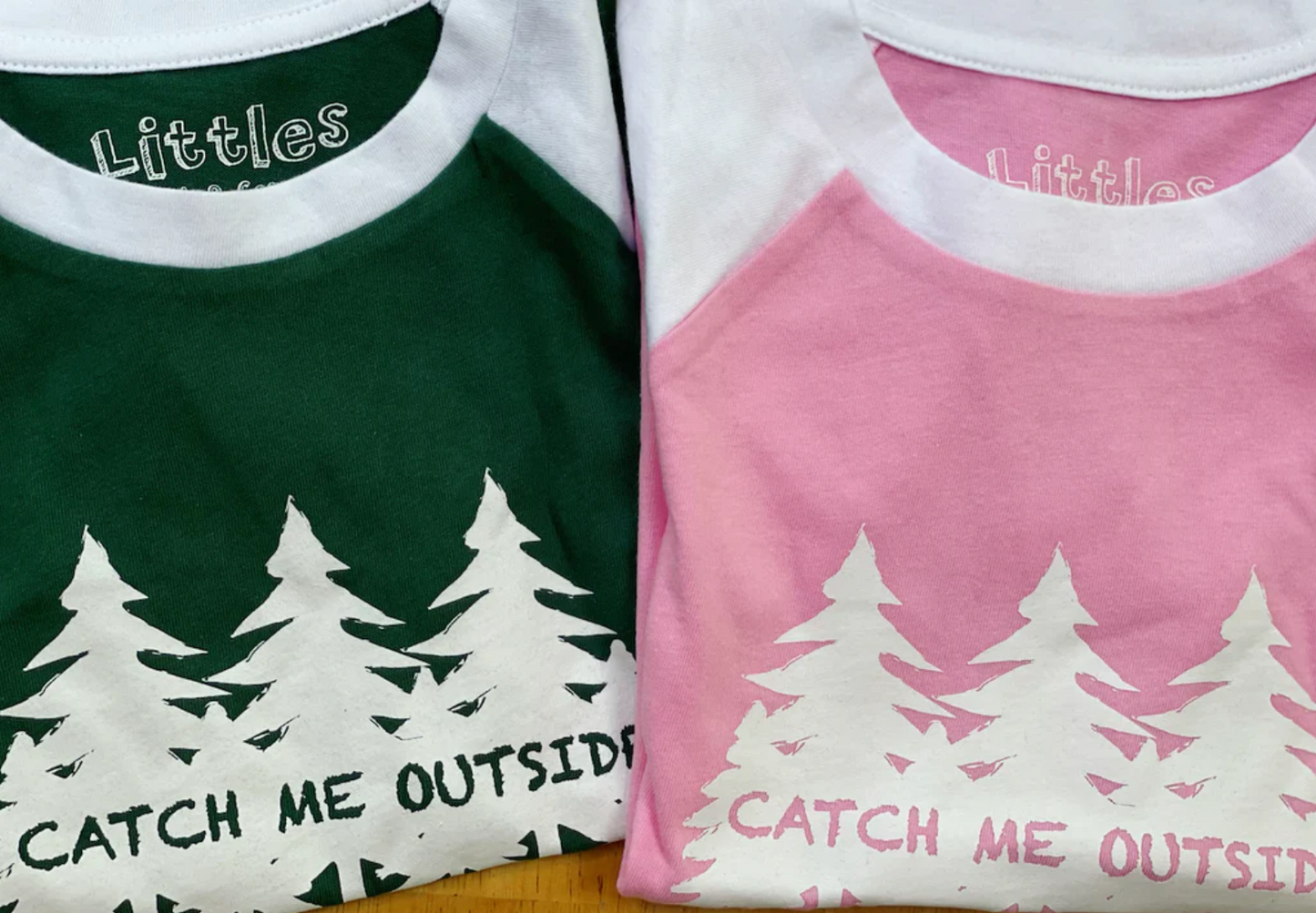 SALE - Toddler - 'Catch Me Outside' Raglan Tee - Cotton Candy Pink