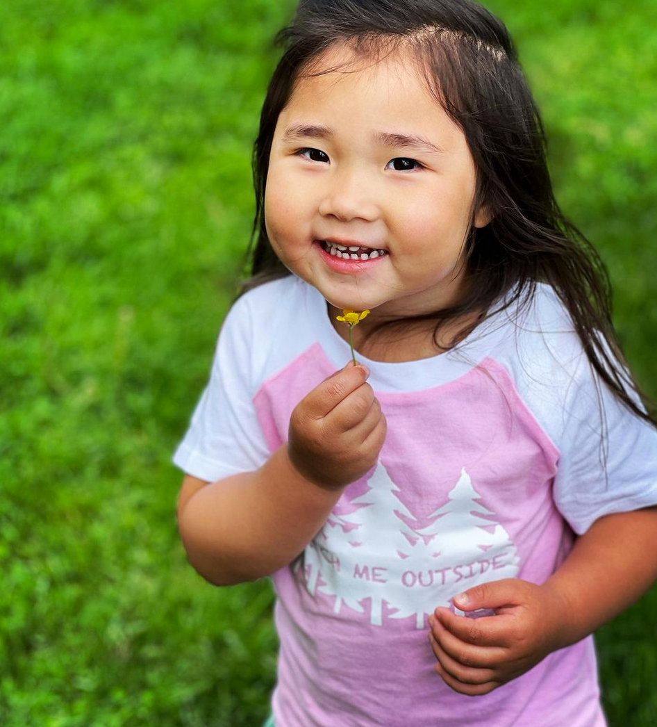 SALE - Toddler - 'Catch Me Outside' Raglan Tee - Cotton Candy Pink