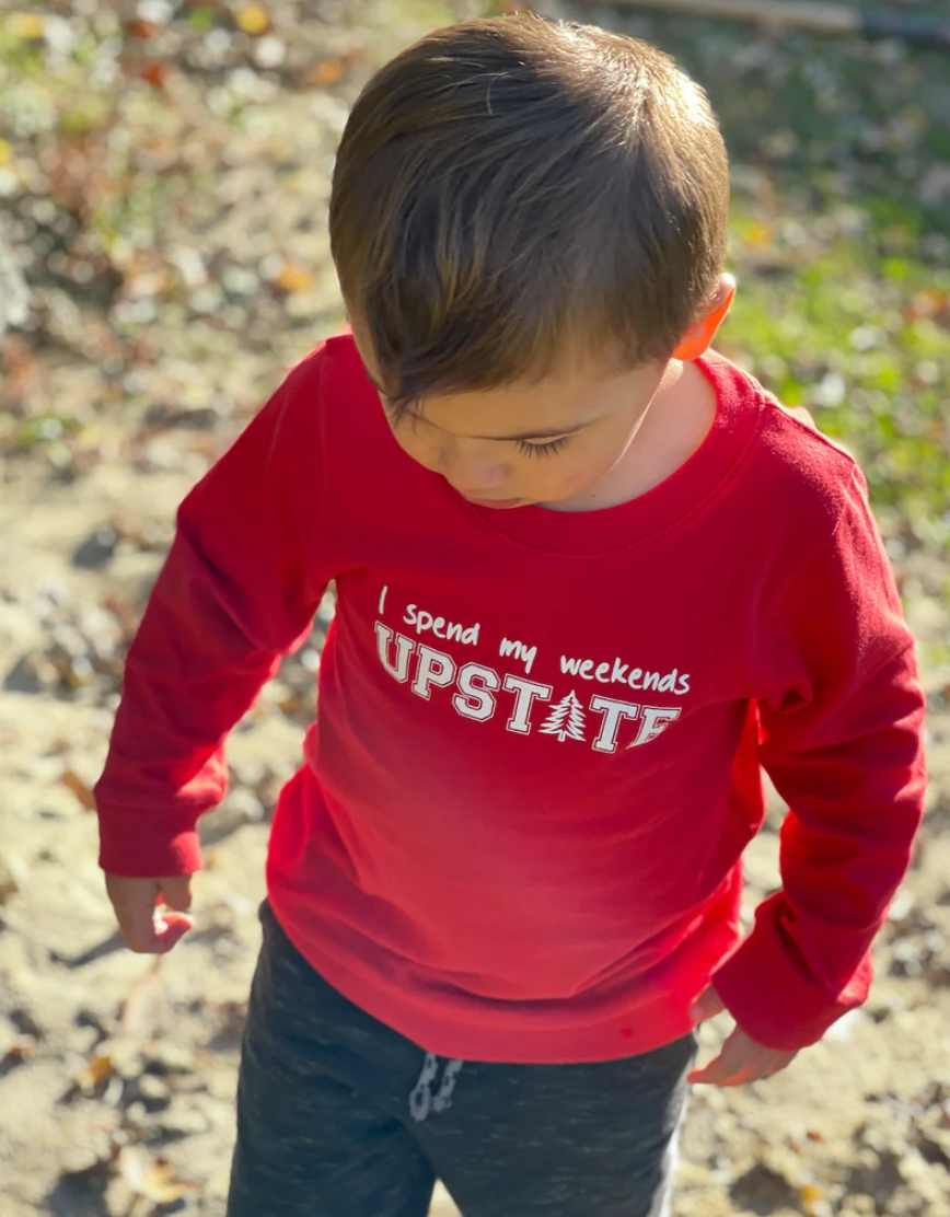 SALE - Toddler Unisex LS Tee - I Spend My Weekend Upstate - Urban Red