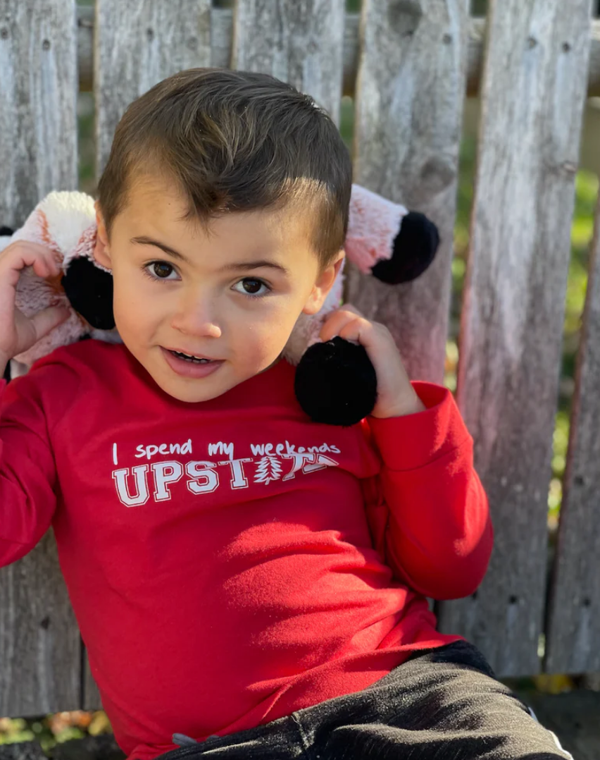 SALE - Toddler Unisex LS Tee - I Spend My Weekend Upstate - Urban Red