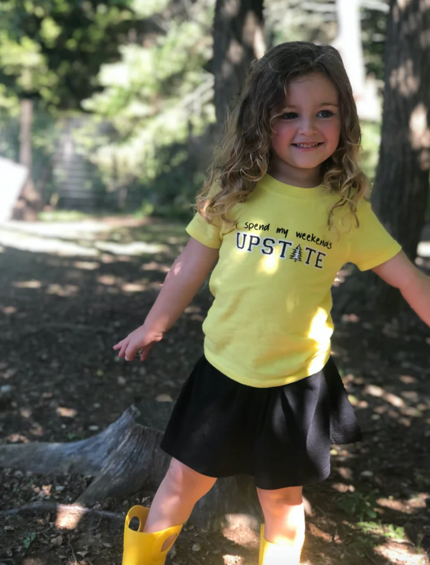 SALE - Toddler Unisex Tee - I Spend My Weekends Upstate - Illuminating Yellow