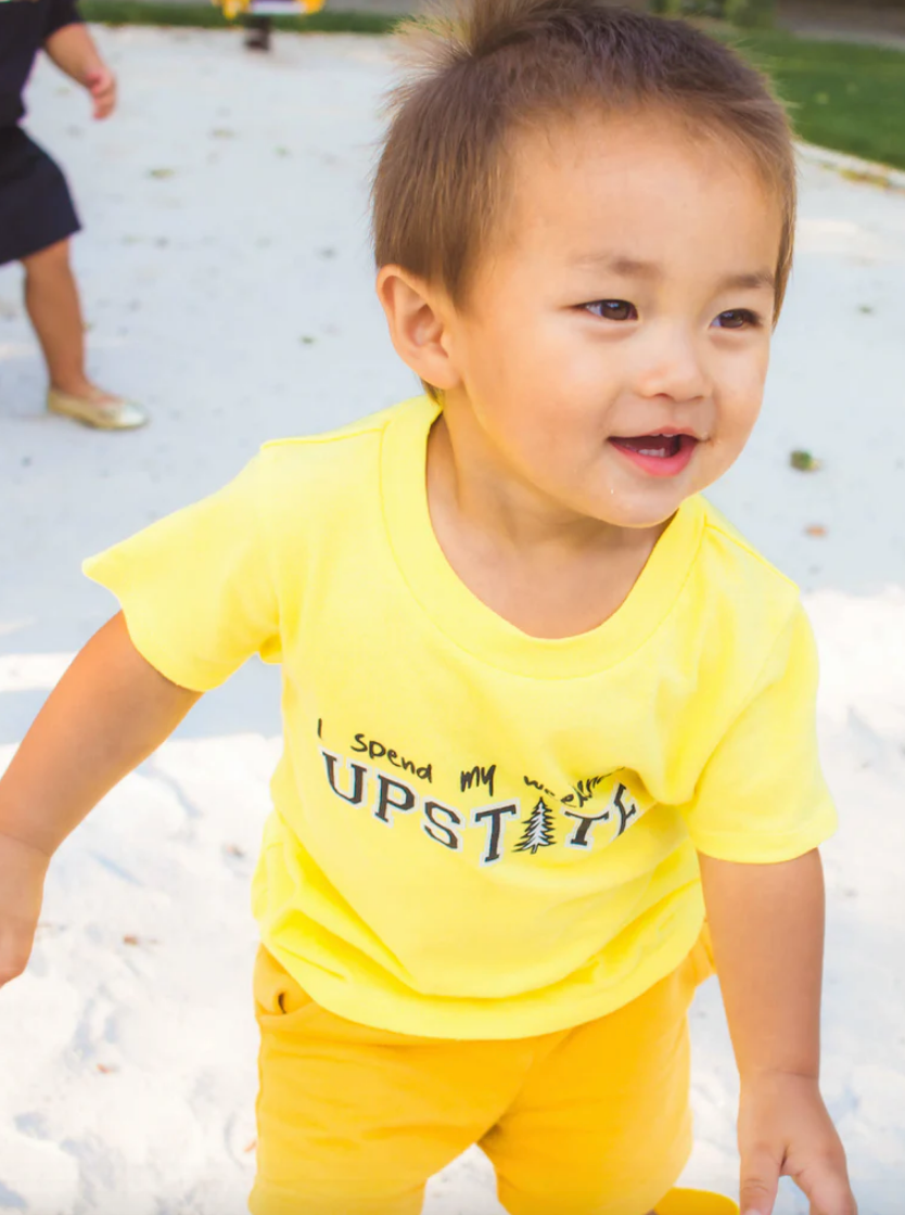 SALE - Toddler Unisex Tee - I Spend My Weekends Upstate - Illuminating Yellow