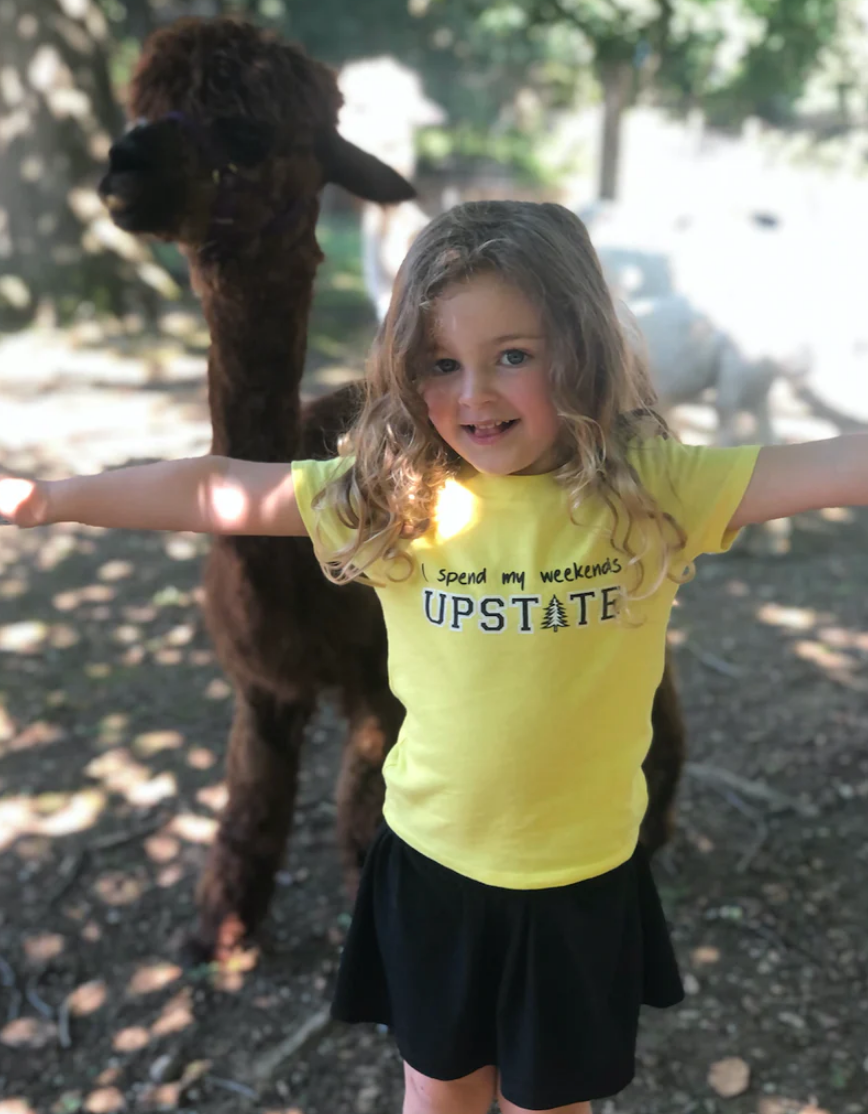 SALE - Toddler Unisex Tee - I Spend My Weekends Upstate - Illuminating Yellow