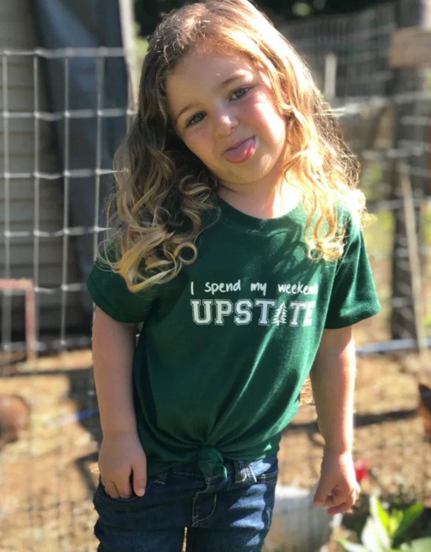 SALE - Toddler Unisex Tee - I Spend My Weekends Upstate - Hunter Green