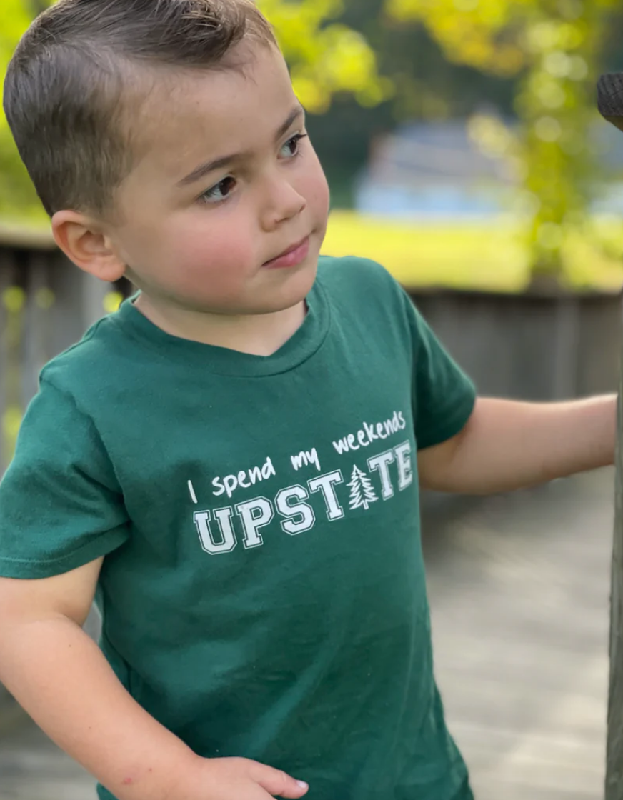 SALE - Toddler Unisex Tee - I Spend My Weekends Upstate - Hunter Green