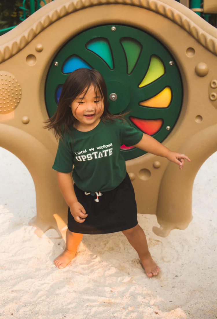 SALE - Toddler Unisex Tee - I Spend My Weekends Upstate - Hunter Green