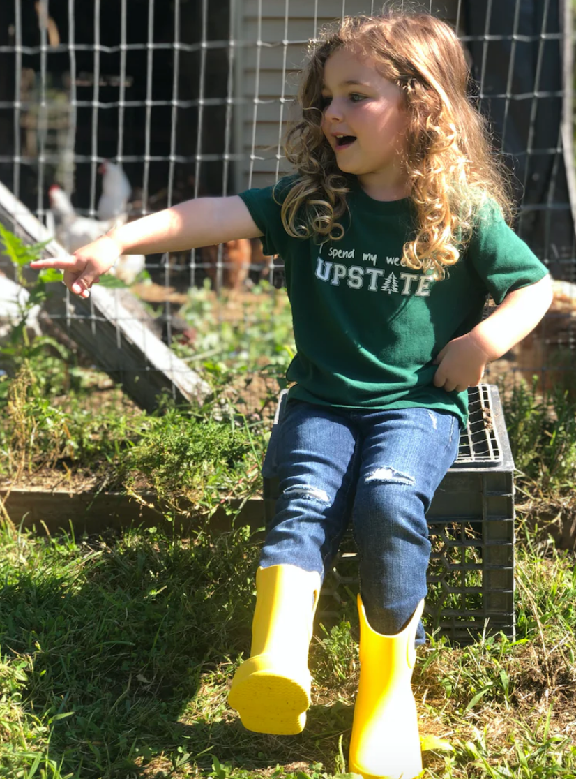 SALE - Toddler Unisex Tee - I Spend My Weekends Upstate - Hunter Green