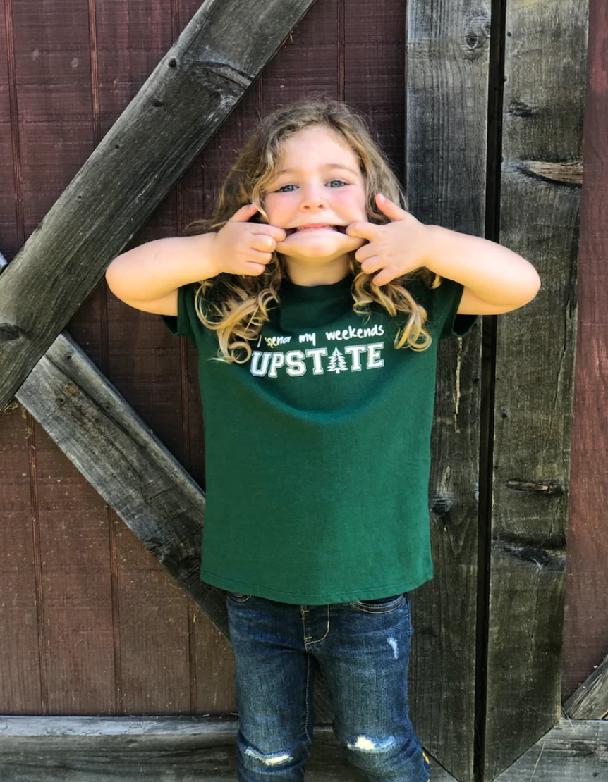 SALE - Toddler Unisex Tee - I Spend My Weekends Upstate - Hunter Green