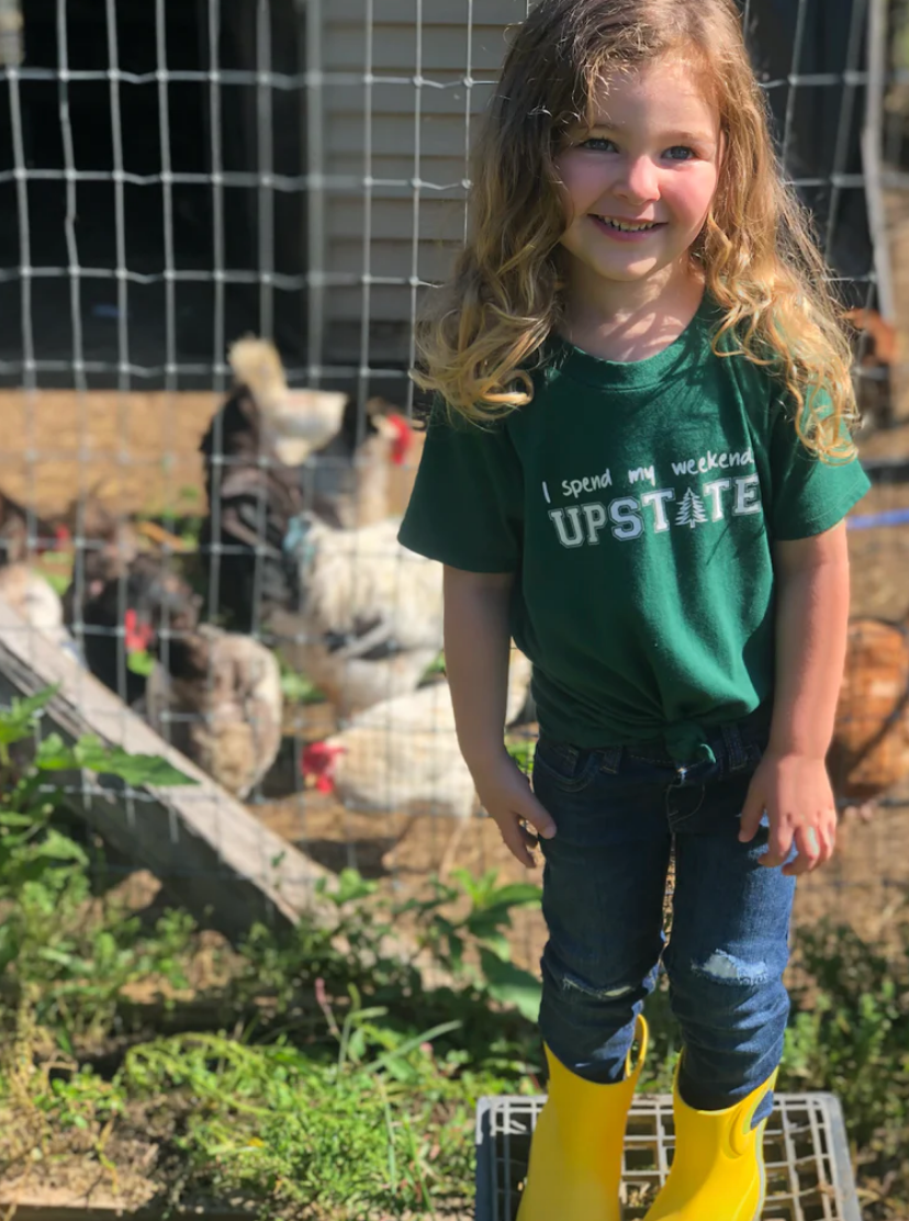 SALE - Toddler Unisex Tee - I Spend My Weekends Upstate - Hunter Green