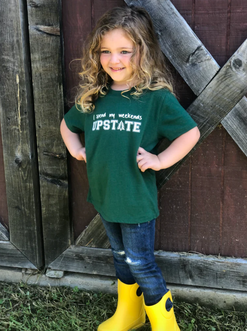 SALE - Toddler Unisex Tee - I Spend My Weekends Upstate - Hunter Green