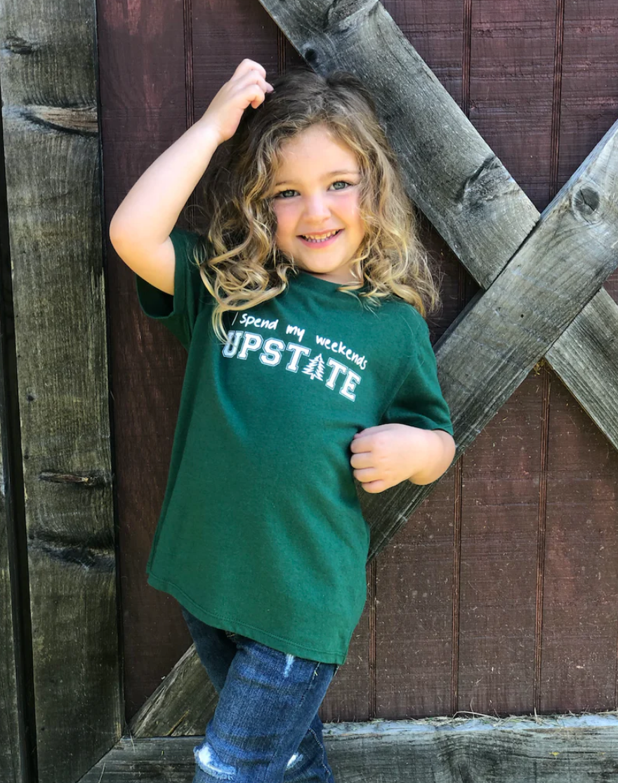 SALE - Toddler Unisex Tee - I Spend My Weekends Upstate - Hunter Green