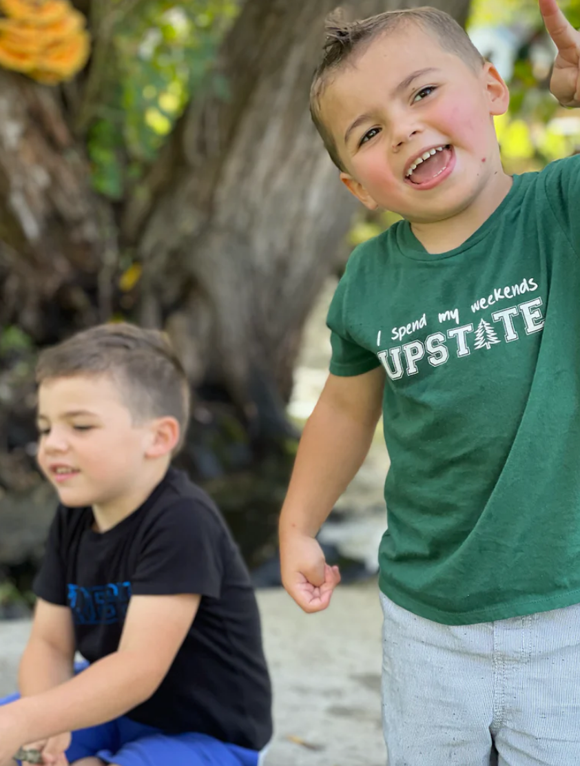 SALE - Toddler Unisex Tee - I Spend My Weekends Upstate - Hunter Green