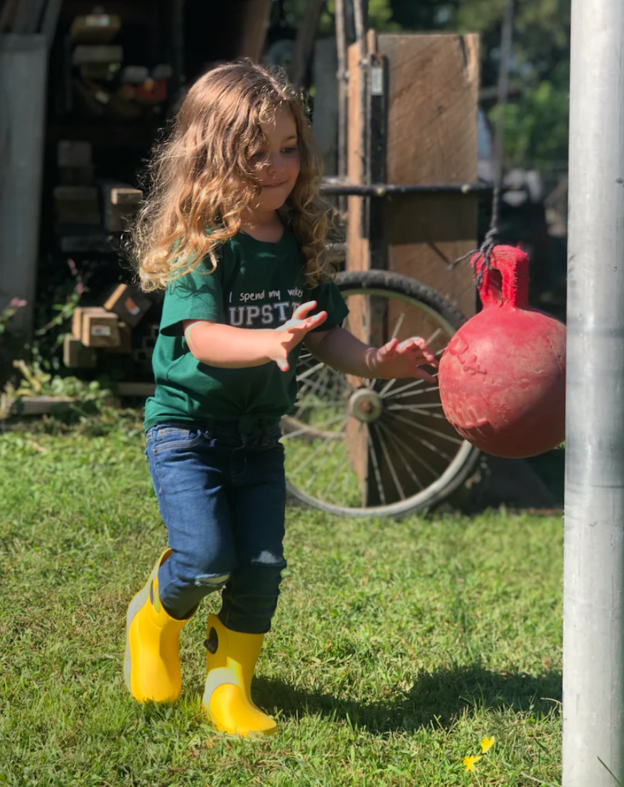 SALE - Toddler Unisex Tee - I Spend My Weekends Upstate - Hunter Green