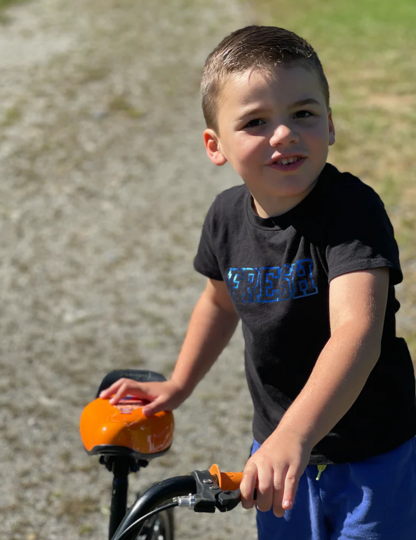 SALE - Toddler Unisex Tee - FRESH Foil Tee in Black/Blue