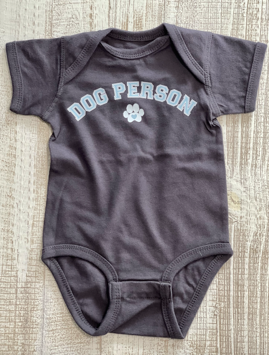 DOG PERSON Onesie - Charcoal/Spa Blue Art