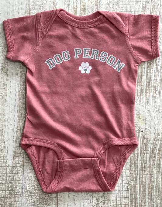 DOG PERSON Onesie - Dusty Pink/Sage Green Art