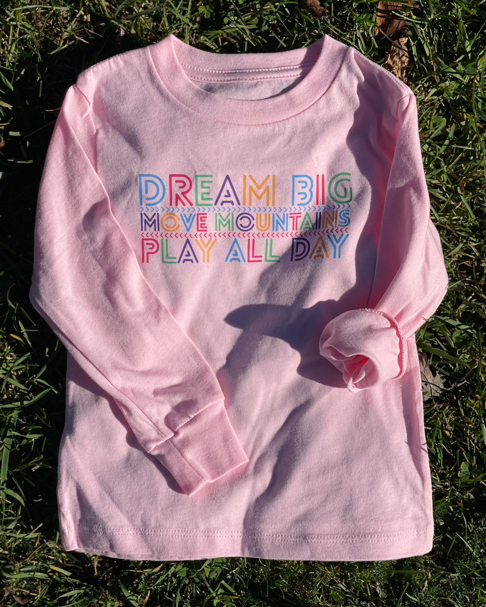 SALE - 'DREAM BIG...' Toddler LS Tee - Petal Pink