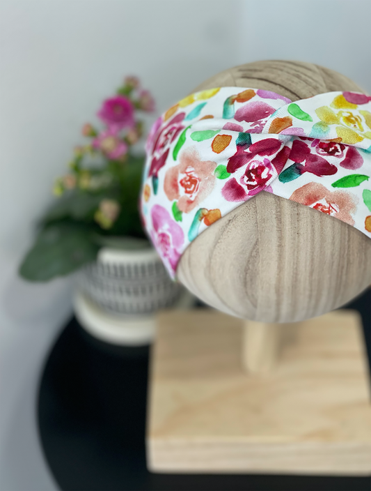 Spring Floral Twist Headband - All Sizes